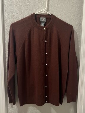 Womens Designers Originals Brown Button-Front Cardigan